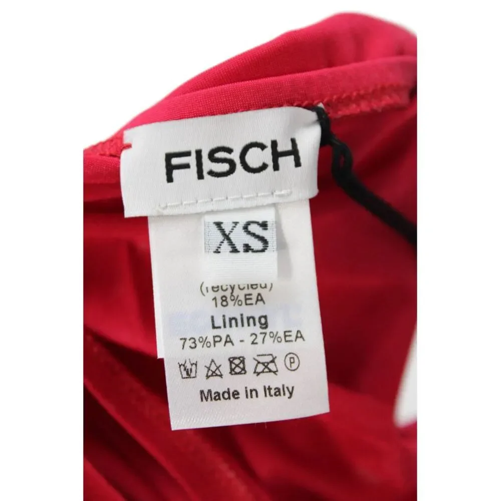 Fisch Womens Shimmery Cheeky Swimwear Bottoms Red Size XS